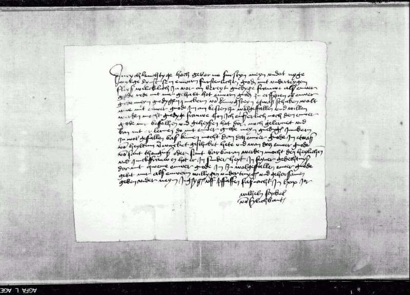 Briefwechsel der Gräfin. Darunter: Graf Ludwig 1449; Erzherzogin Mechthild 1468-79; Gräfin Barbara 1478; mit Baden 1461, 1472; Burgund 1454, 1462; Frankreich 1461; Herzog von Mailand 1473; Pfalz-Bayern 1455-78; Fürstin Jolante von Piemont 1475, 1460; Haus Savoyen 1453-74; Kloster Binsdorf 1470, 1471; Peter von Hagenbach, undat.; Schultheiß von Luzern Heinrich von Humwil 1469-72; Francois Malet 1456-65; Amtmann zu Möckmühl 1456-62; Schultheiß zu Backnang 1468-78; Dr. Heinrich Steinhöwel 1474; Graf Johann von Werdenberg 1467; Propst Ulrich Wirtemberger zu Stuttgart 1473; Komthur zu Ysenheim 1456, 1458.