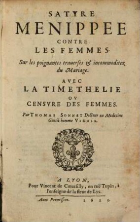 Satyre Menippée contre les femmes