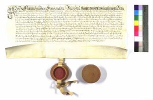Bischof Franziskus an Georg Friedrich von Hohenlohe verleiht Kälberbach; Siegel.