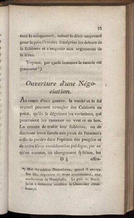 Ouverture d'une Négociation.