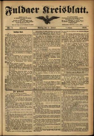 Ausgabe vom Montag, den 11. Januar 1909.