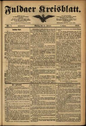 Ausgabe vom Montag, den 11. Januar 1909.