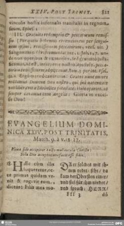 Evangelium Dominica XXIV. Post Trinitatis, Matth. 9. à v. 18-27