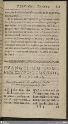 Evangelium Dominica XXIV. Post Trinitatis, Matth. 9. à v. 18-27