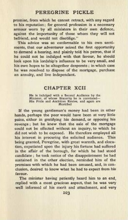 Chapter XCII. He is indulged with a second audience by the minister, of whose sincerity he is convinced - ...
