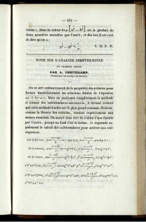 Note sur l´analyse indéterminée.