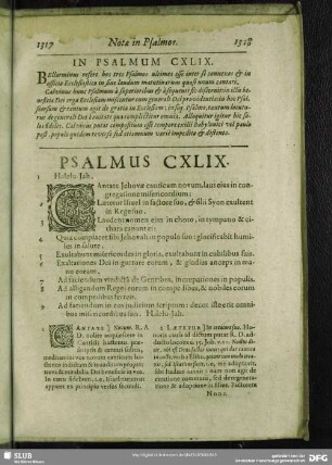 In Psalmum CXLIX.[i.e. CXLVIII.] Psalmus CXLIX.[i.e. CXLVIII.]