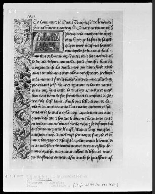 Triomphes des Petrarca — Initiale A und Teilbordüre