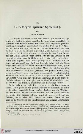 C. F. Meyers epischer Sprachstil