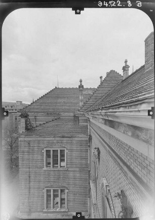 Dresden-Neustadt, Hospitalstraße 7. Ehem. Amtsgericht (1892-1894; M. I. Krause, K. L. F. Schmidt). Rückseite (Teilansicht)