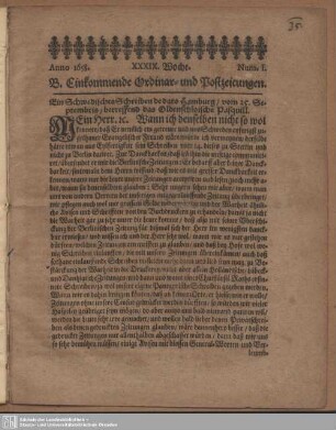 XXXIX. Woche. Num. I