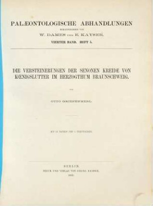 Die Versteinerungen der senonen Kreide von Koenigslutter im Herzogthum Braunschweig