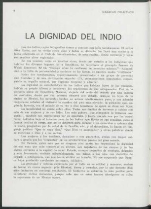 La Dignidad del Indio