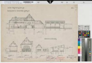 Empfangsgebäudes auf Bahnhof Duisburg-Hochfeld-Süd, Blatt 5: Schnitte, M. 1:100 Hge, Sknr.: 1, Fanr.: 7, Bunr.: 5