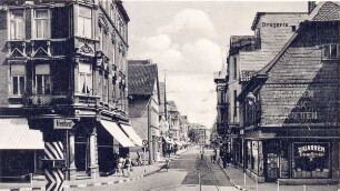 Lange Straße. Detmold. Blick vom Hornschen Tor zum Rathaus