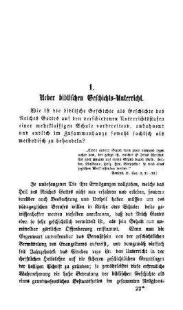 Über biblischen Geschichtsunterricht
