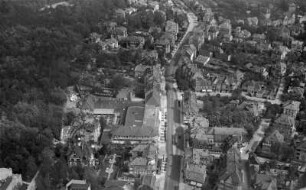 Dresden-Weißer Hirsch. Stadtteilansicht mit Bautzner Landstraße. Luftbild-Schrägaufnahme von Westnordwest