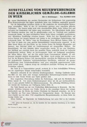 4: Ausstellungen von Neuerwerbungen der kaiserlichen Gemäldegalerie in Wien
