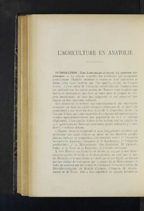 L'Agriculture En Anatolie.