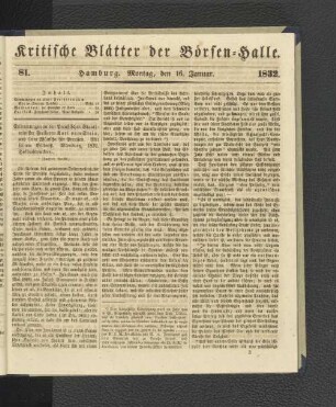 81. 16. Januar 1832