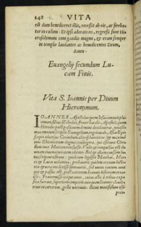 Vita S. Ioannis per Divum Hieronymum.