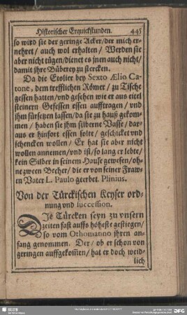 Von der Türckischen Keyser ordnung und succession