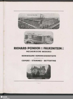 Richard Pönisch G.m.b.H. Falkenstein i.V., Mechanische Weberei