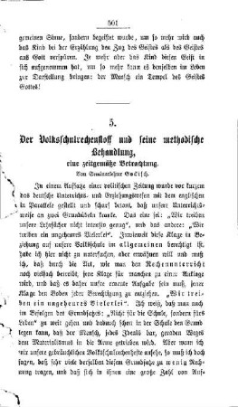 Der Volksschulrechenstoff und seine methodische Behandlung,