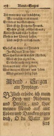 Abend-Seegen am Freytage