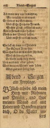 Abend-Seegen am Freytage