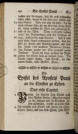 Die Epistel des Apostels Pauli an die Christen zu Ephes.