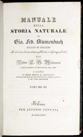 3: Manuale Della Storia Naturale, Volume 3