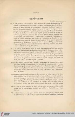 Orfèvrerie (Nr. 62 - 106)