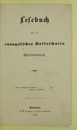 Lesebuch für die evangelischen Volksschulen Württembergs