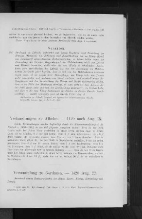 Verhandlungen zu Alholm. - 1420 nach Aug. 15.