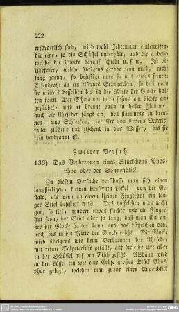 136. Das Verbrennen eines Stückchens Phosphor oder der Sonnenblick