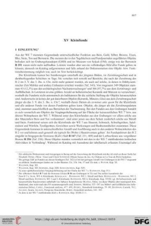 XV. Kleinfunde