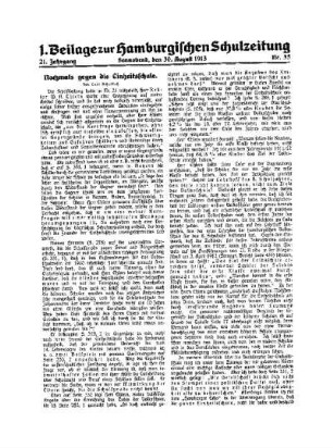 Nochmals gegen die Einheitsschule : 1. Beilage Nr. 35