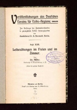Leibesübungen im Freien und im Zimmer