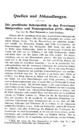 Die preußische Schulpolitik in den Provinzen Südpreußen und Neuostpreußen (1795-1806)