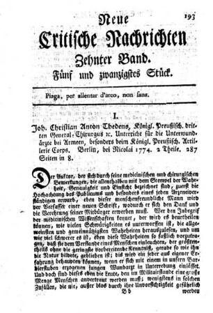 Fünf und zwanzigstes Stück.