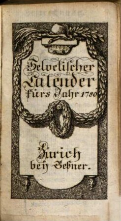 Helvetischer Calender, 1780