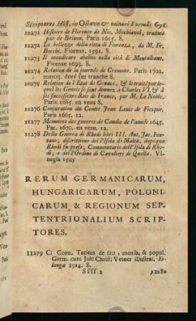 691-699, Rerum germanicarum, hungaricarum, polonicarum & regionum septentrionalium scriptores