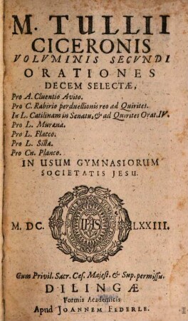 Orationum volumen secundum