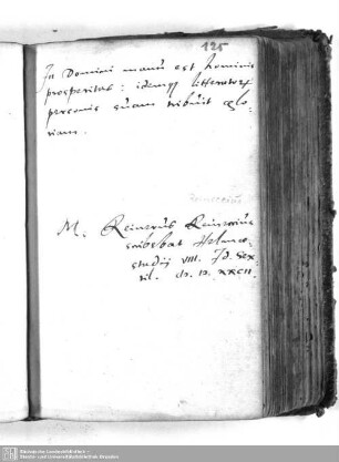 Eintragung von Reinerus Reineccius