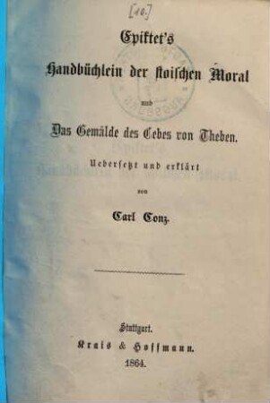 Epiktet's Handbüchlein der stoischen Moral