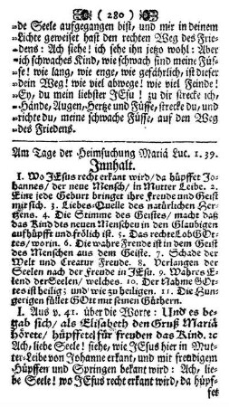 Am Tage der Heimsuchung Maria. Luc. 1.39