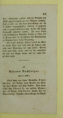 26. Alfreds Nachfolger. (901-1066)
