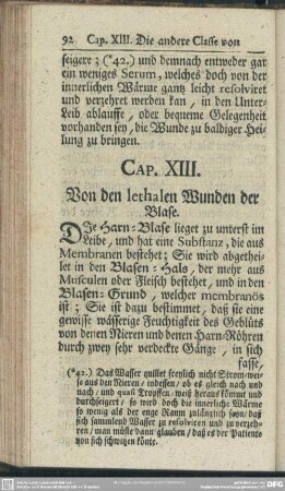 Cap. XIII. Von den lethalen Wunden der Blase