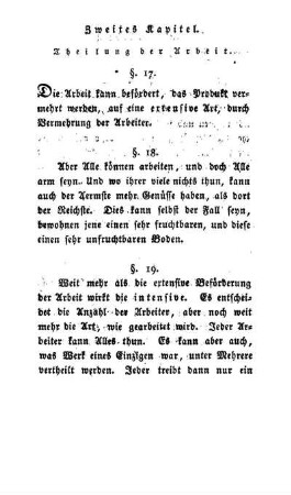 Zweites Kapitel. Theilung der Arbeit.